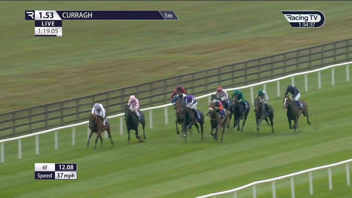 A Group 3 winner for Jim Bolger! 🤍💜 Sea Of Rain causes an 18/1 upset in the Newtownanner Stud Irish Stallion Farms Stakes. The Curragh Racecourse