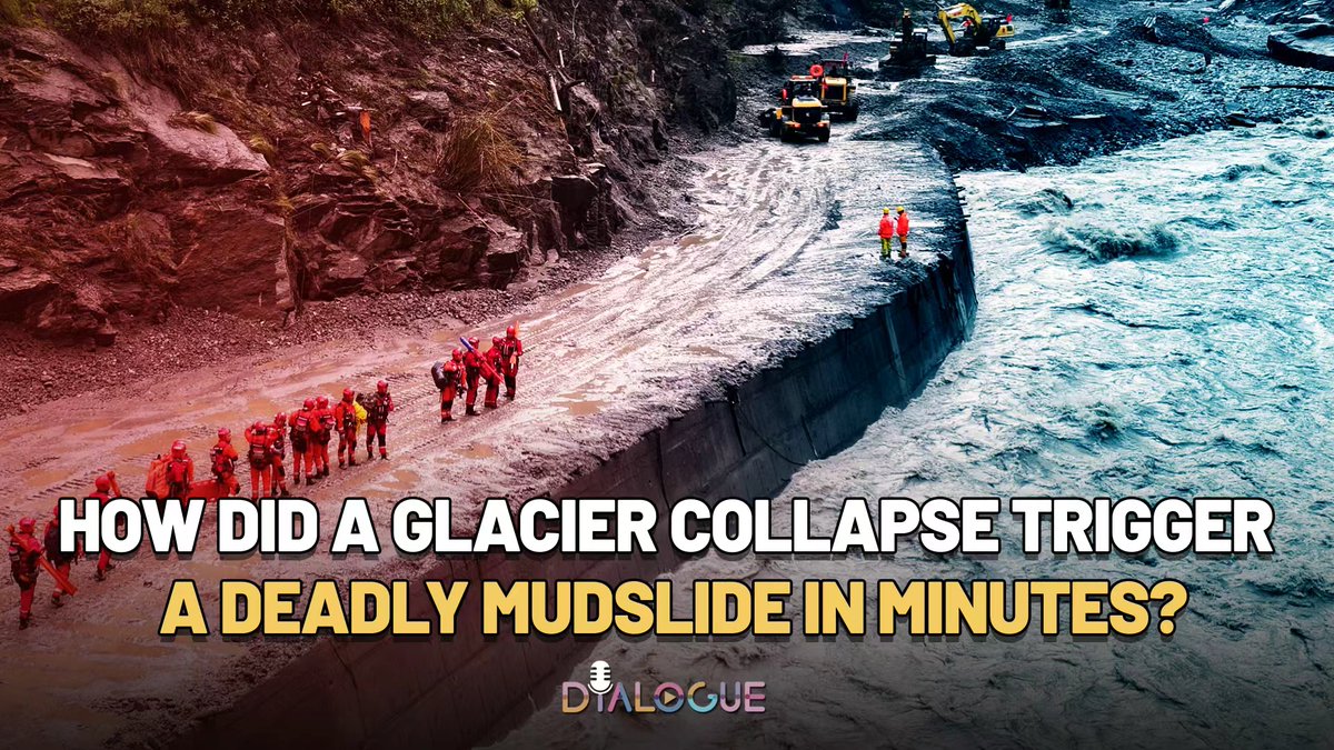 How did a glacier collapse trigger a deadly mudslide in minutes?
