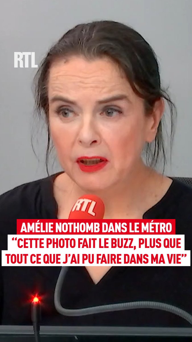 🎙️ Amélie Nothomb a fait le buzz avec une photo d'elle prise dans le métro parisien Augustin Trapenard Amélie Nothomb, dans Variétés avec Augustin Trapenard de 15H à 16H sur #RTL 📻 "L'Adolescence du perroquet" dernier livre de la romancière belge, sorti le 19 août 2026 chez Albin Michel