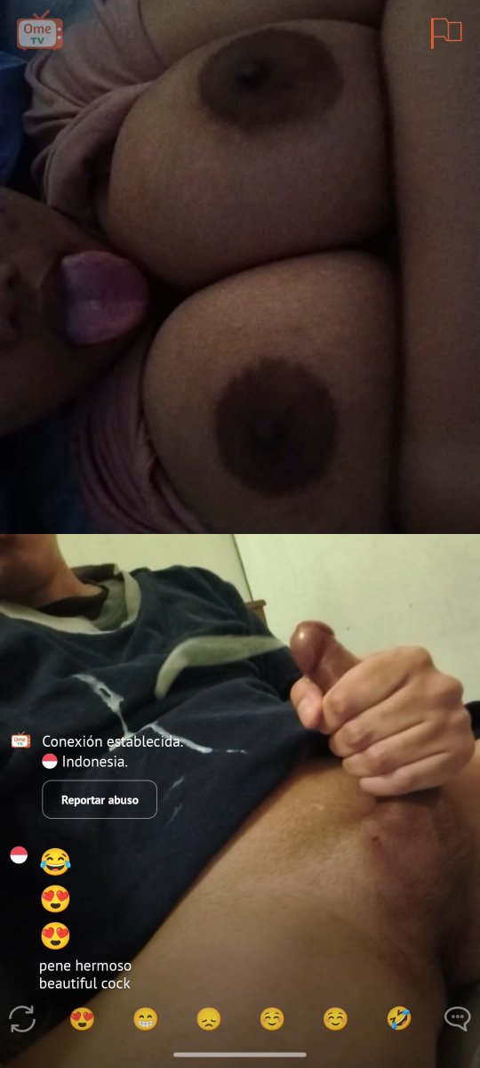 Chica de indonesia con grandes tetas le gusta como sale mi leche 🤤💦 #ometv #omegle #monkeyapp