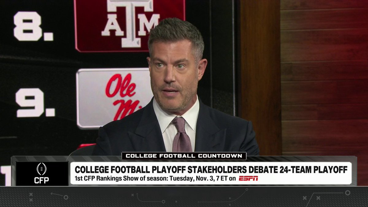 "If we go to 14, to 16, to 24 [teams] you're watering down the significance and the importance of the regular season." —Jesse James Palmer on the possible expansion of the CFP