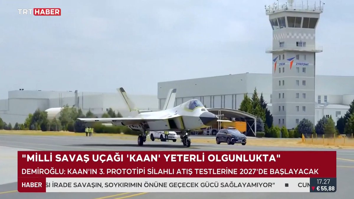 🇹🇷✈️Milli savaş uçağı KAAN, 2027'de silahlı atış testlerine başlayacak. TUSAŞ Genel Müdürü Mehmet Demiroğlu: 📌"KAAN, yeterli olgunluk seviyesine ulaştı. Önümüzdeki sene 3. prototipte hem dış kanat altından hem de iç haznelerinden silahlı testler yapılacak."