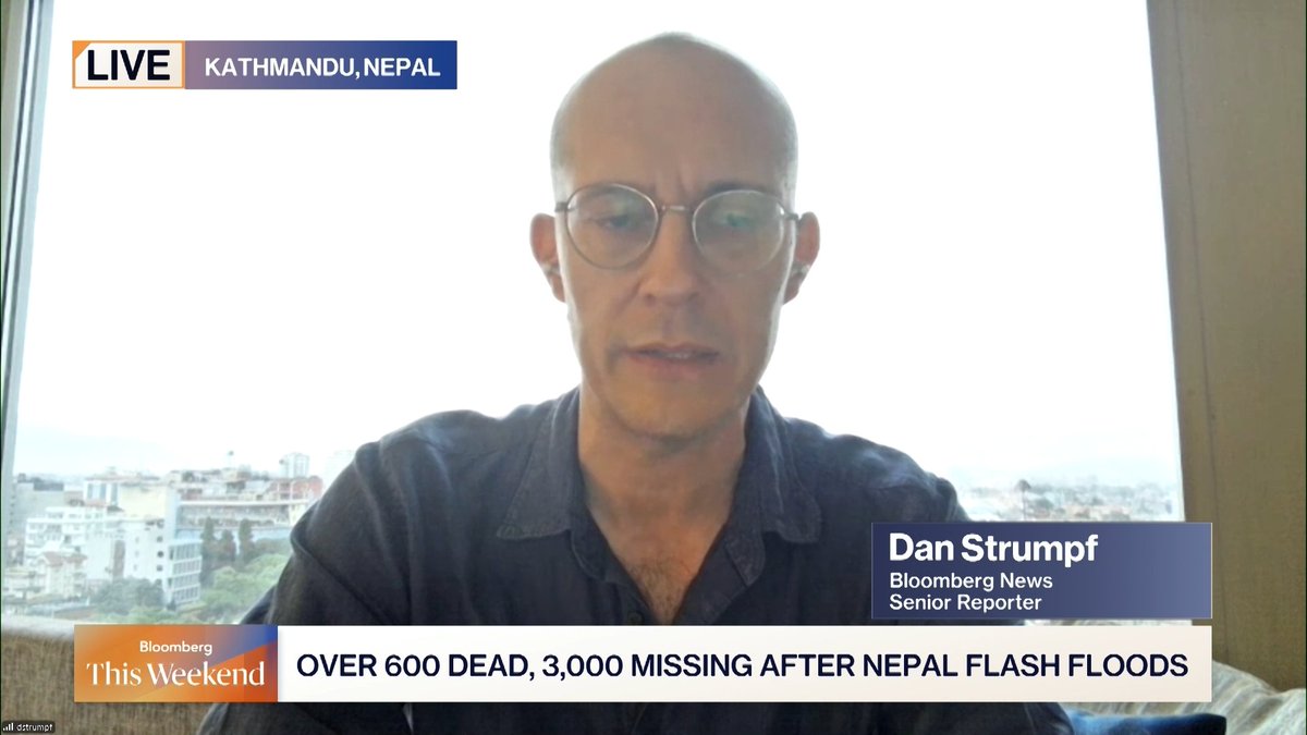 Nearly 700 people have died and almost 3000 are still missing from catastrophic flash flooding in Nepal, triggered by a partial glacier collapse. Bloomberg’s Dan Strumpf just arrived on the ground in Kathmandu, where rescue crews are racing to find survivors before it’s too late.