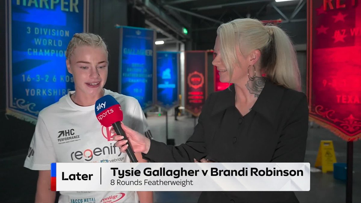 "I can't wait to go out there and perform!" 💪 Tysie Gallagher ahead of her fight with Brandi Robinson 🗣️