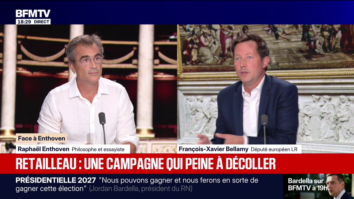 Pour François-Xavier Bellamy, député européen LR, "le clivage entre la droite et la gauche n'a pas disparu"