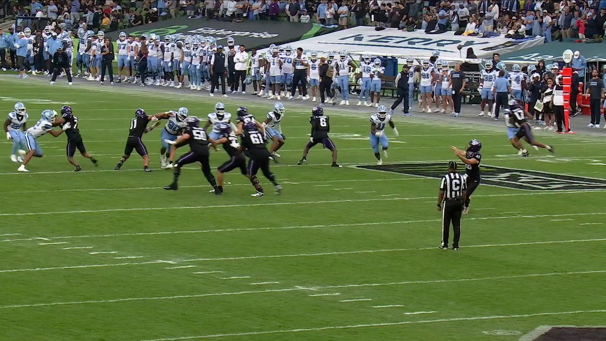 The snap sails over the punter's head and TCU has to kick it out of the end zone for a safety 😬