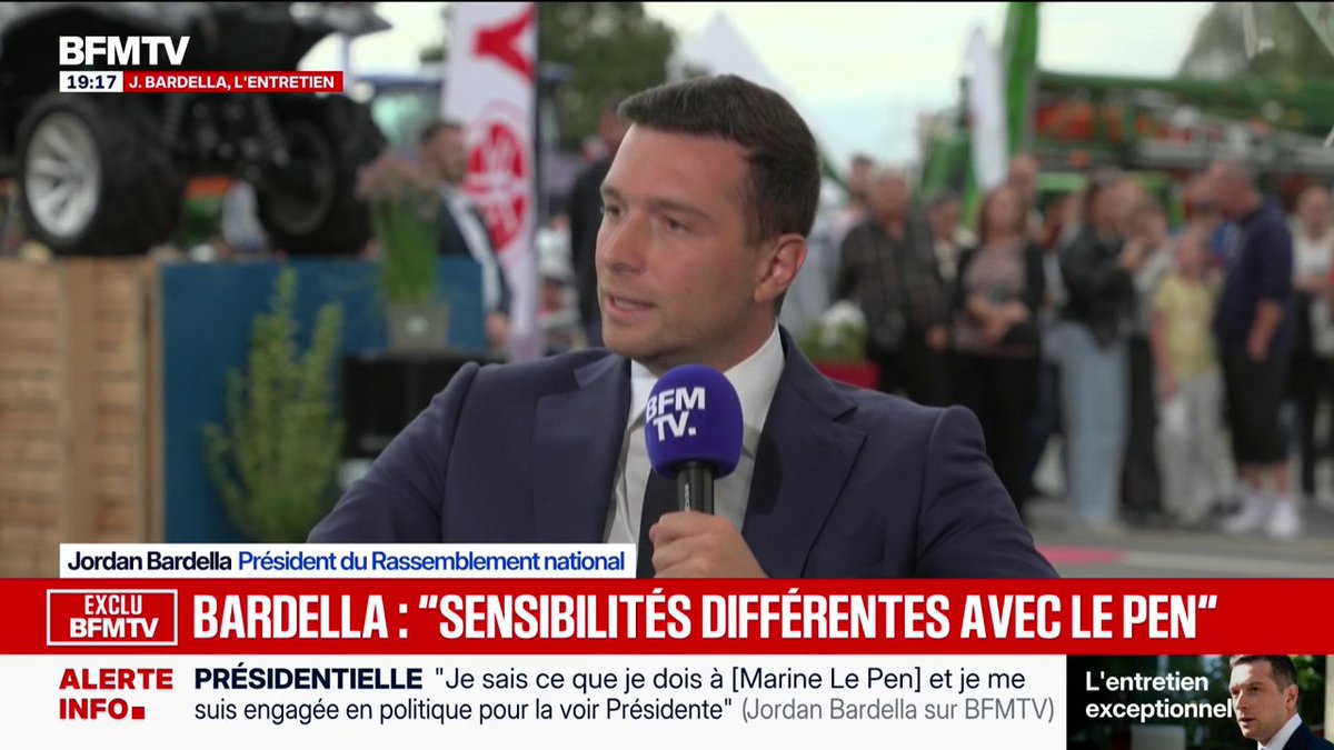 "Nous entendons mener une grande opération de nettoyage des finances publiques", déclare Jordan Bardella, président du RN
