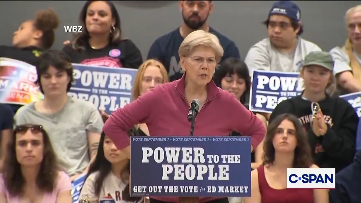 .Elizabeth Warren (D-MA) says in order to lower the price of gasoline, "end the war in Iran," and to lower the price of groceries, "end Donald Trump's illegal tariffs."
