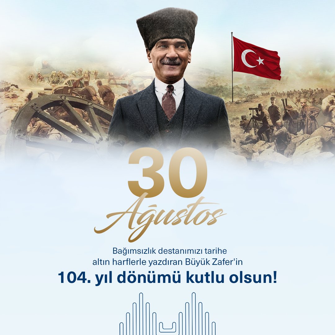Zafer, zorluğa göğüs germiş bir milletin eseridir. Başta Gazi Mustafa Kemal Atatürk ve silah arkadaşları olmak üzere tüm aziz şehitlerimizi saygı ve minnetle anıyoruz. 30 Ağustos Zafer Bayramımız kutlu olsun. 🇹🇷