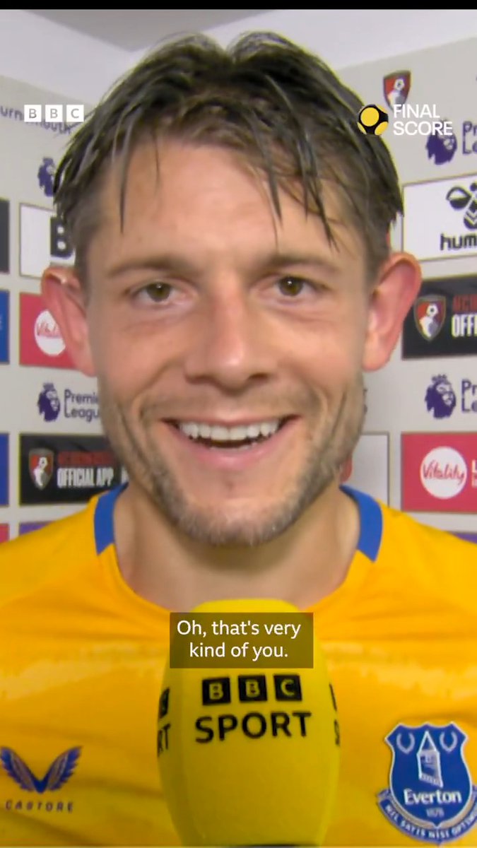 James Tarkowski is chuffed with Dion Dublin's praise for his goal against Bournemouth ☺️