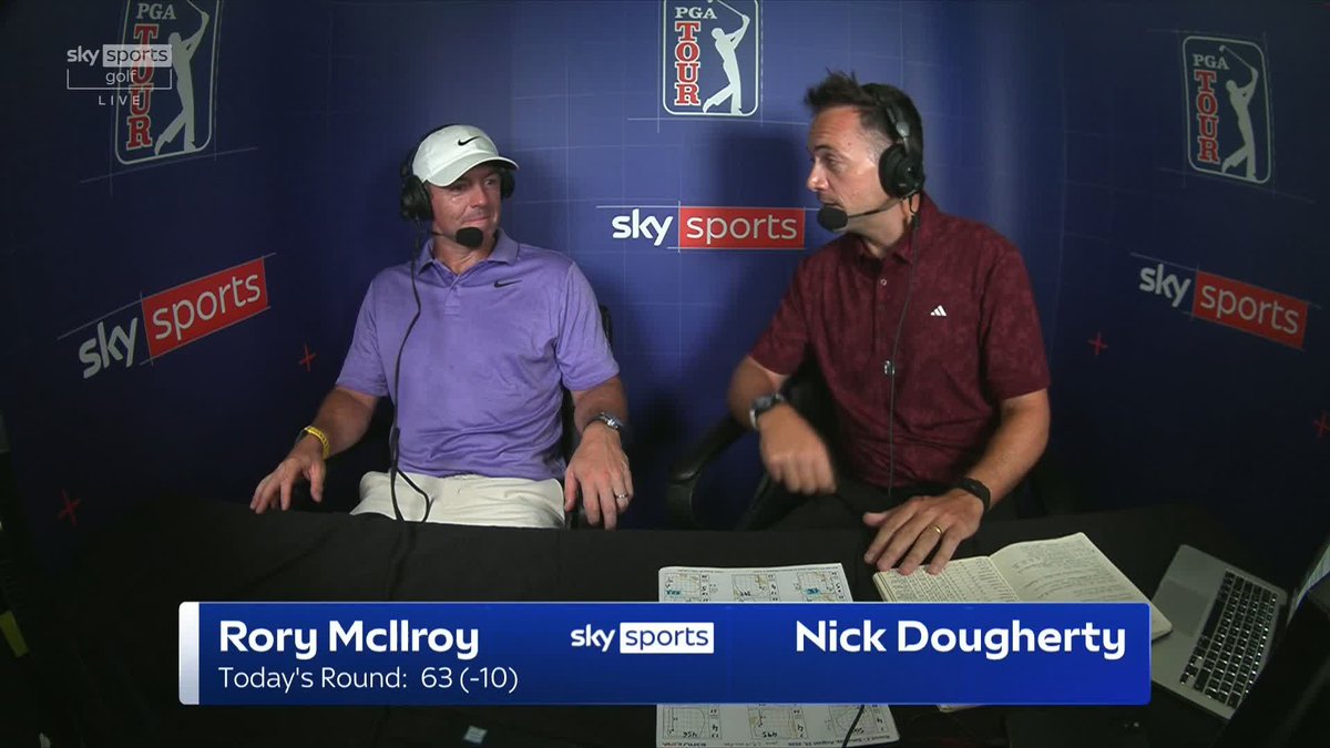 "That is surprising!" Rory McIlroy joins the Sky Sports commentary booth at the Tour Championship to keep an eye on some of his competition 🎙️