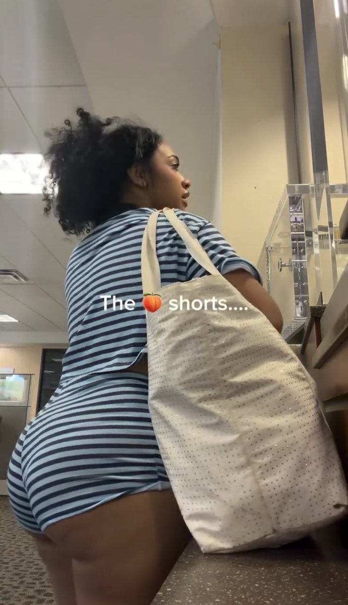A stripper afraid to walk in bank wearing booty shorts 😂😂