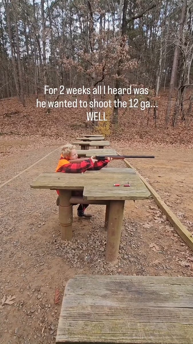 Who remembers their first experience with a 12-ga. shotgun? - 👀🤣💥 📸@ssorrels73 #FindYourAdventure #outdoors #kidswhohunt #shotgun