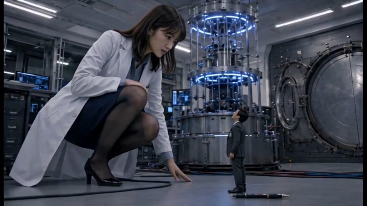 SCALE REVERSAL ― 縮こまるのは、もうやめた 彼女を黙らせていたのは、 上司の肩書と、大きな声だった。 だが縮尺装置の事故により、 彼女は巨大化し、上司だけが縮小していく。 「どうして、私が謝るんですか？」 #巨大娘 続きは、Patreonにて。 リンクはプロフィール欄より。