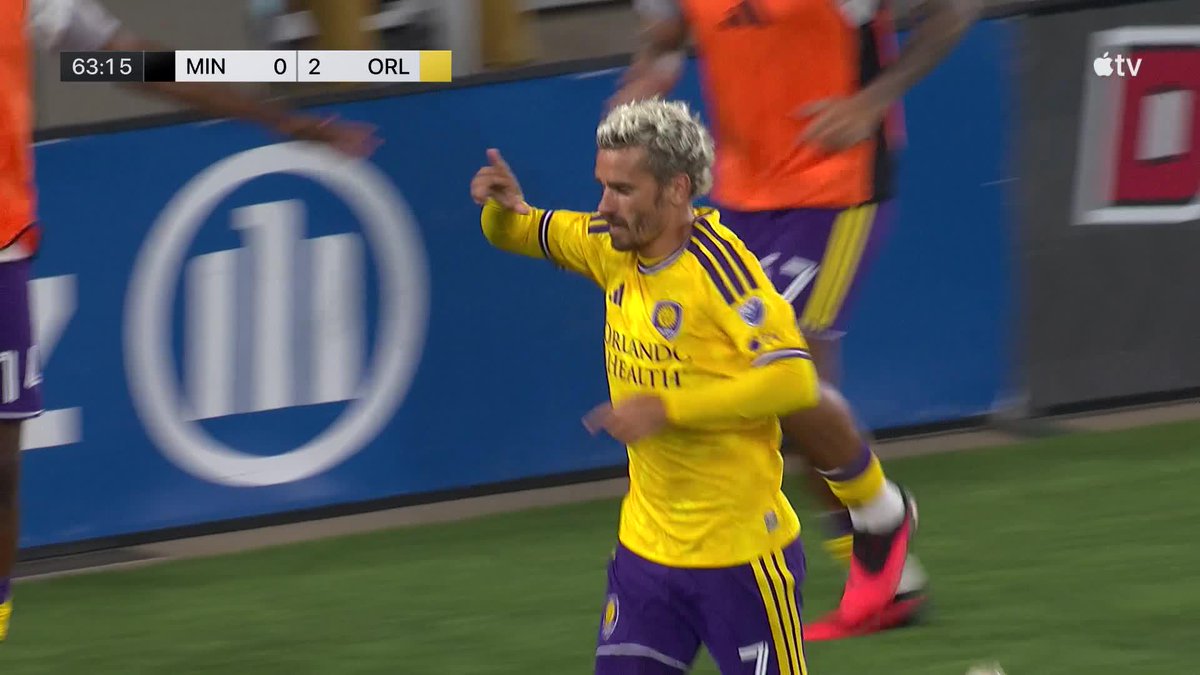 A long link-up between Ellis and Griezmann 🔗 Antoine Griezmann doubles the lead for Orlando City SC! 📺 Apple TV: