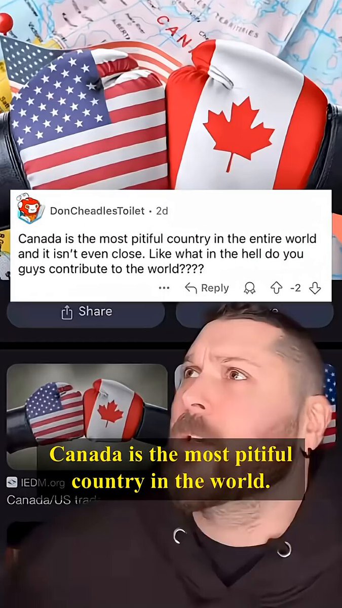 🇨🇦"Canada is the most pitiful country in the world... What do they even contribute?":🤔👇 #Canada #USAtrending #cdnpoli
