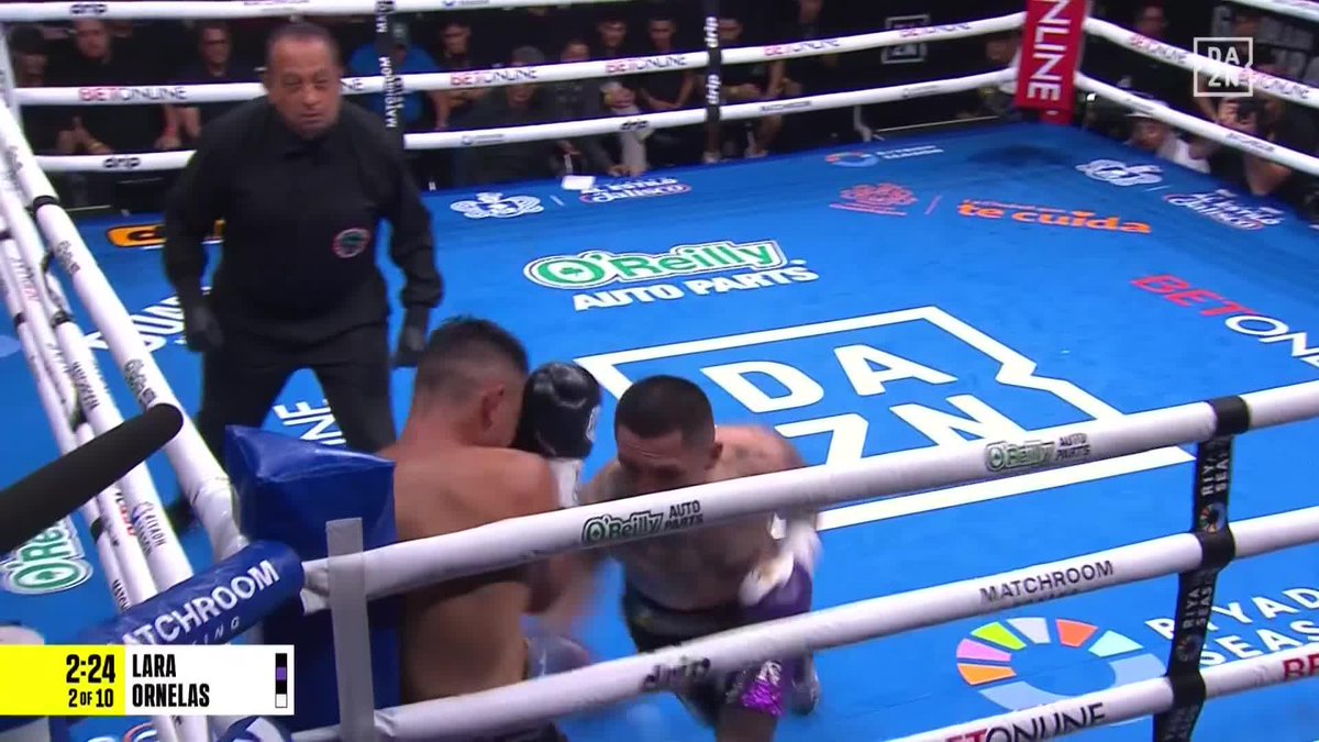 THE REF WAVES IT OFF IN ROUND 2!! 🤯 #LaraOrnelas | Live NOW on DAZN ▪️