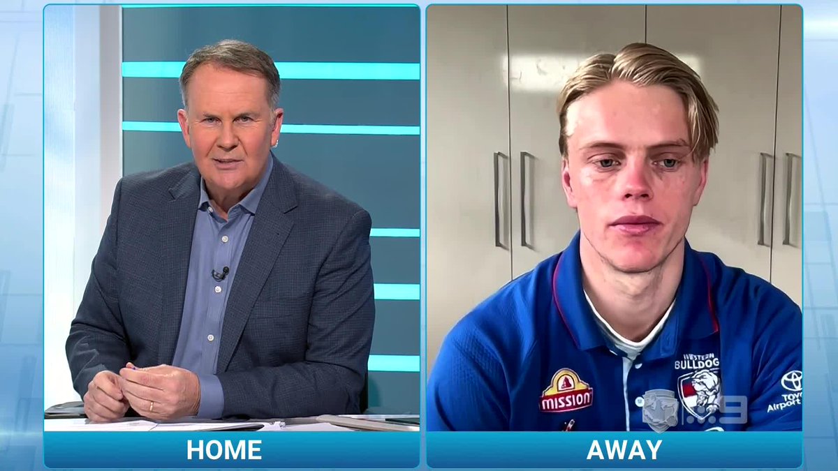 "It's pretty surreal... I was on Youtube and a couple of the highlights from the 2016 finals series popped up, so I watched the West Coast elimination final." 😂 Sam Davidson is living every childhood Bulldogs fan's dream. #9AFLSFS | Watch on 9 &amp; 9Now 🖥️