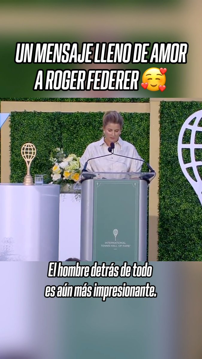 ¡EL MOMENTO DEL DÍA! 🥰 Roger Federer fue inducido al Salón de la Fama 👏 Y Mirka Federer, su esposa, nos regaló el mensaje más hermoso de 'Su majestad' ❤️😍