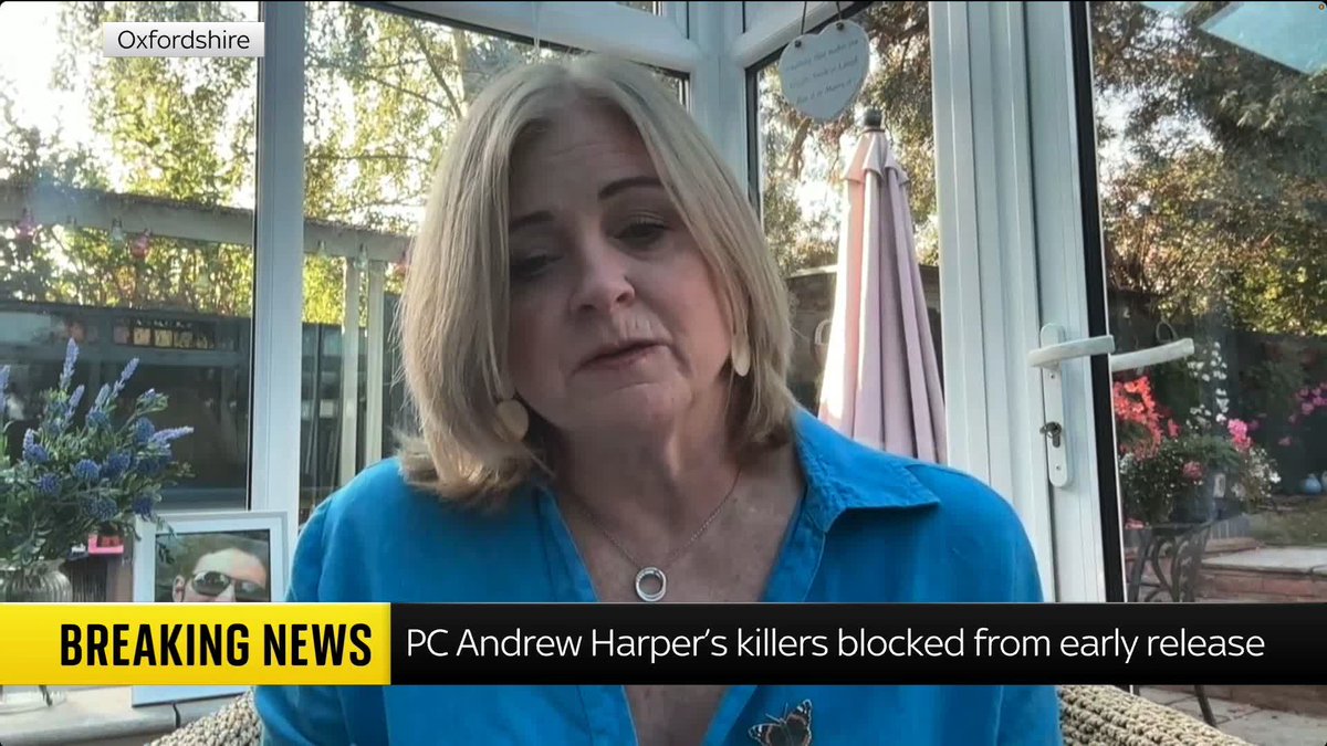 "It doesn't feel like something to celebrate." Debbie Adlam, PC Andrew Harper's mother, speaks to Sky News after Downing Street confirmed that two of her son's killers will not be released early. 📺 Sky 501 and YouTube