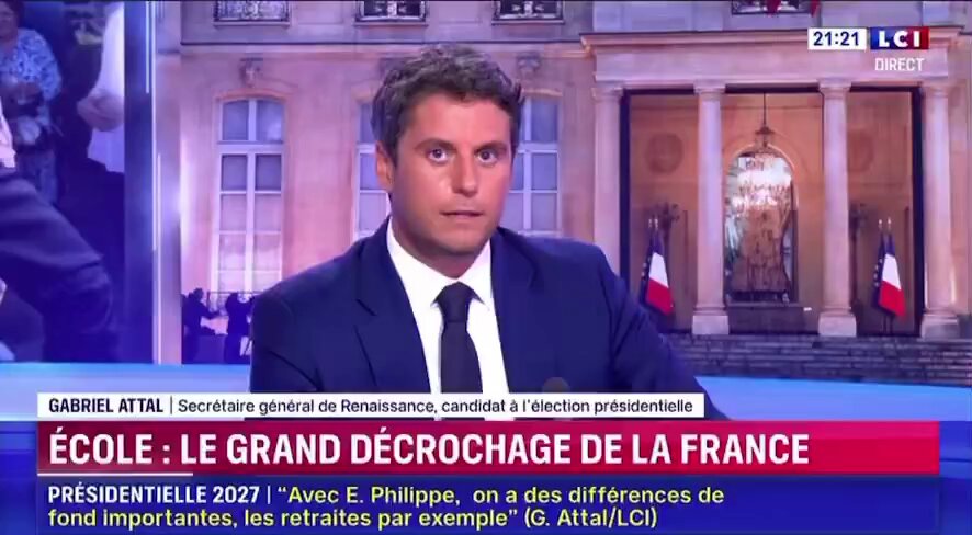 Des notes du bac bidonnées pendant des années pour afficher un faux niveau? «On gonflait artificiellement les notes de dizaines de milliers, voire de centaines de milliers d’élèves», explique Gabriel Attal, proposant ses réformes, dans la série des candidats que nous recevons, afin de relever le niveau dans les classements PISA. Nous reviendrons au sujet ce soir.