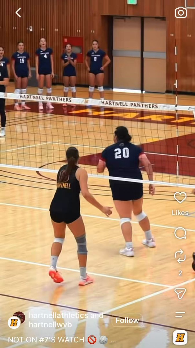 Transgender man slams volleyball into net while playing in female college volleyball match. Trans athlete Ximena Gomez plays on the Santa Rosa Junior College women’s volleyball team despite being a man.