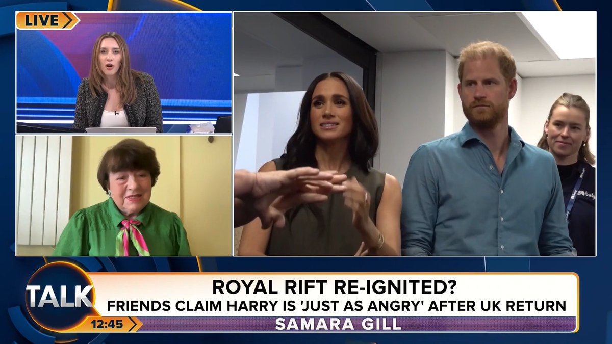 Samara Gill slams Harry and Meghan for their desperate "victim mentality." "They are waiting for their privacy to be invaded in the Cotswolds, so they can go to the King - as victims - and get some money out of it." Samara Gill Angela Levin