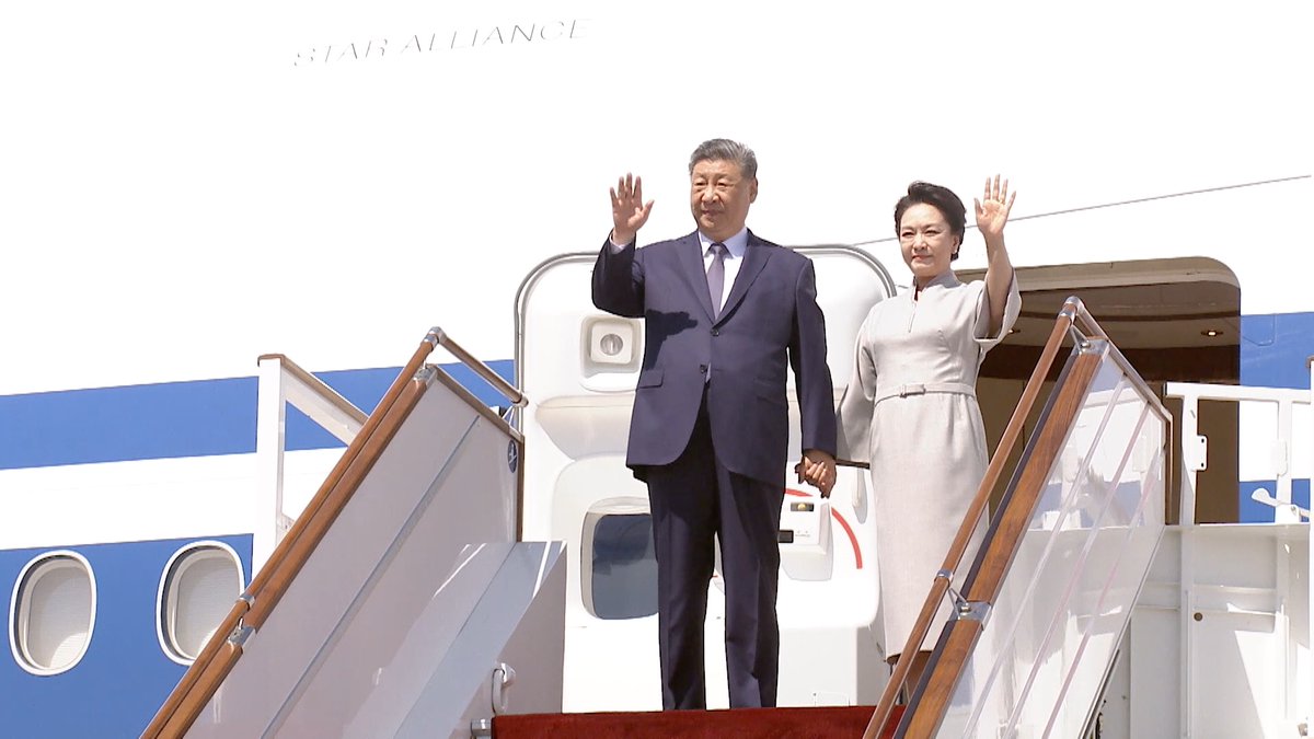 Chinese President #XiJinping arrived in Bishkek on Sunday for the Shanghai Cooperation Organization (SCO) Summit 2026 and a state visit to Kyrgyzstan. #SCO2026