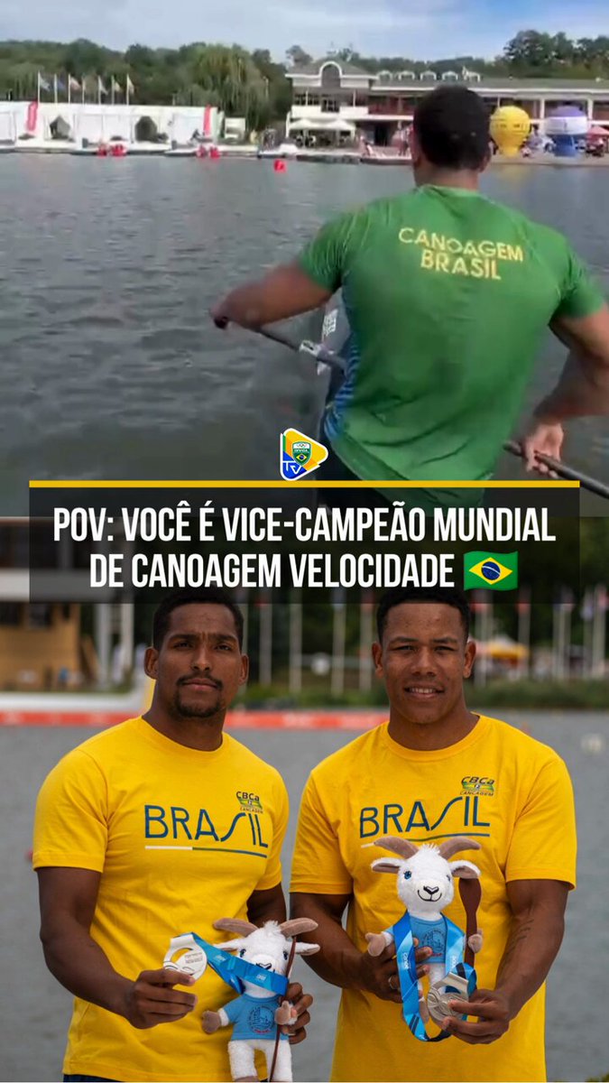 É FESTA BRASILEIRA EM POZNAN! 🎉 Se liga só no POV dos nossos atletas, Jacky Godmann e Gabriel Nascimento, após conquistarem a medalha de prata na categoria C2 500m do Mundial de Canoagem Velocidade. É MUITO ORGULHO E MUITO AMOR MESMO! 💪 #TimeBrasil #Canoagem
