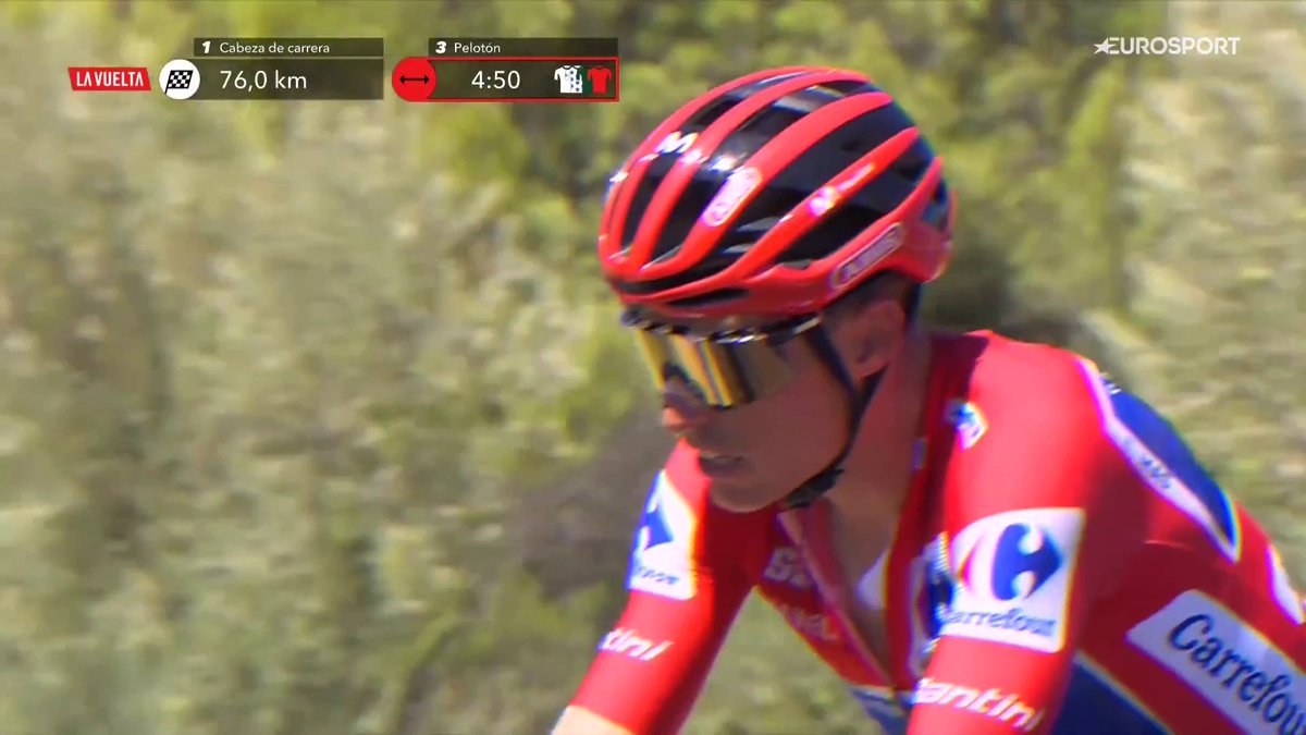 El ilusionómetro por las nubes. ❤️ La primera vez de 𝗘𝗻𝗿𝗶𝗰 𝗠𝗮𝘀 con el maillot rojo y como líder de una gran vuelta. #LaVuelta26