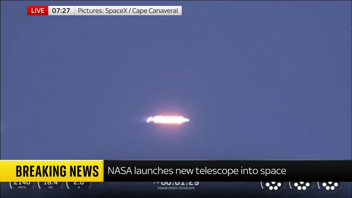 BREAKING: NASA's newest space telescope is on its way. 🚀 The $4.3bn Roman Space Telescope has blasted off aboard a SpaceX Falcon Heavy rocket to hunt for distant planets, investigate dark energy and map the universe like never before. 📺 Sky 501/YT
