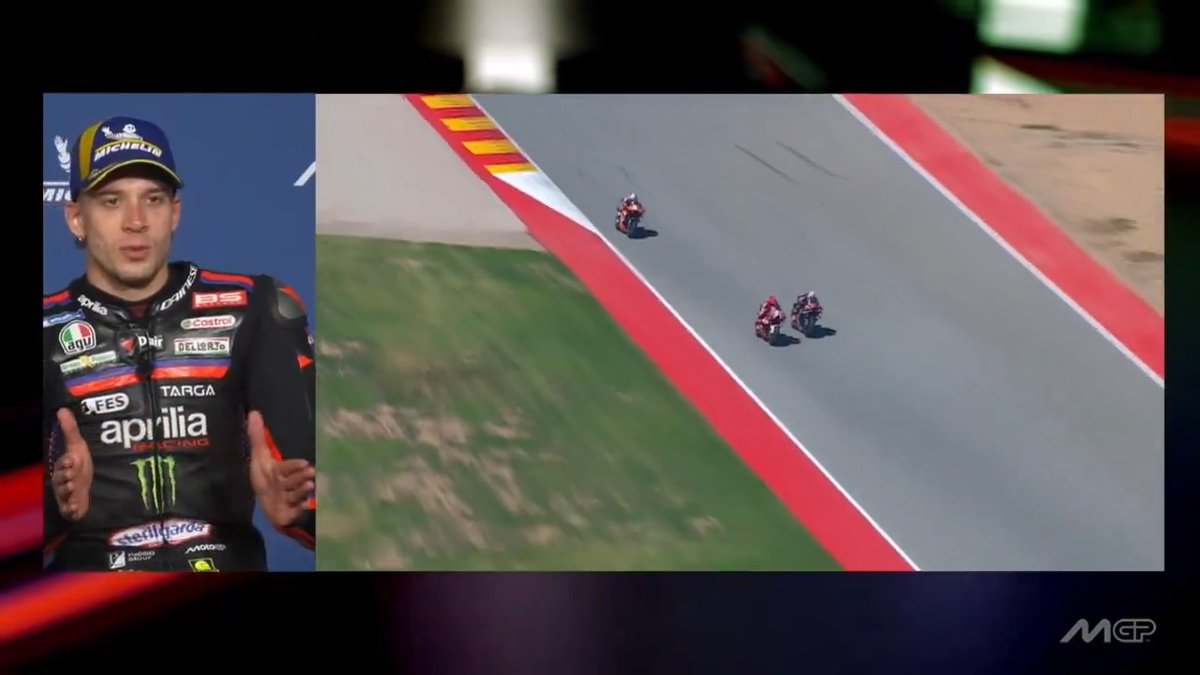 "It was a funny moment"🎙️ - Marco Bezzecchi The 72 explains his view on that overtake on the straight 🗣️ #AragonGP 🏁