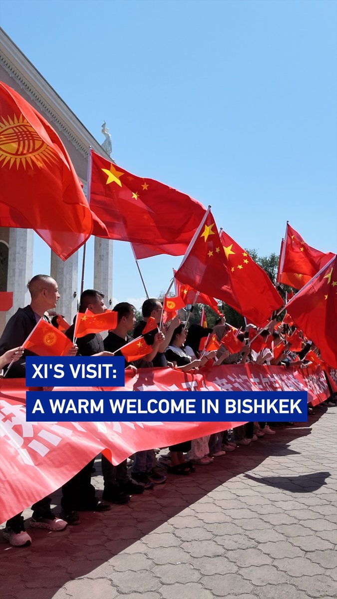 Chinese President #XiJinping has arrived in Bishkek for the Shanghai Cooperation Organization summit and a state visit to Kyrgyzstan. From Chinese entrepreneurs to local residents, people here say they see new opportunities and a stronger future in closer ties between China and Kyrgyzstan. #SCO2026