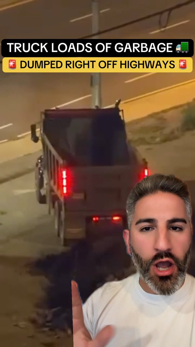 A Canadian man watches as truck loads of garbage are dumped off the side of the highway in Toronto, Canada. We have a illegal dumping crisis in Canada, and if the government and its citizens don’t act quickly, we will turn into an open air garbage.