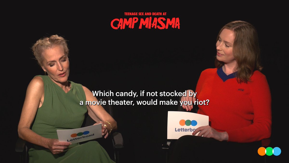 Gillian Anderson and Hannah Einbinder on their favorite movie theater candy 🍬 Watch the full interview on our YouTube: