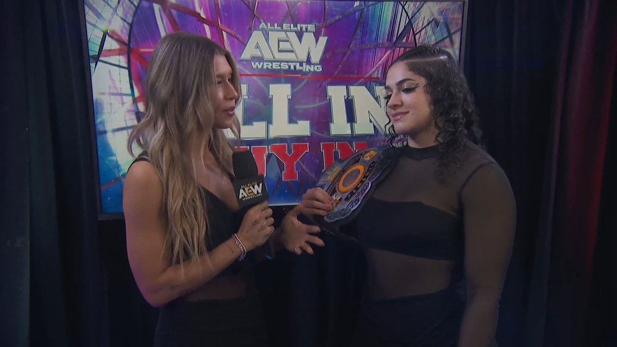 "TBS Title... meet your new owner." Lucha Libre CMLL Women’s World Champion Persephone sends a clear warning to TBS Champion maya world! Watch the #AEWAllIn London Buy In LIVE