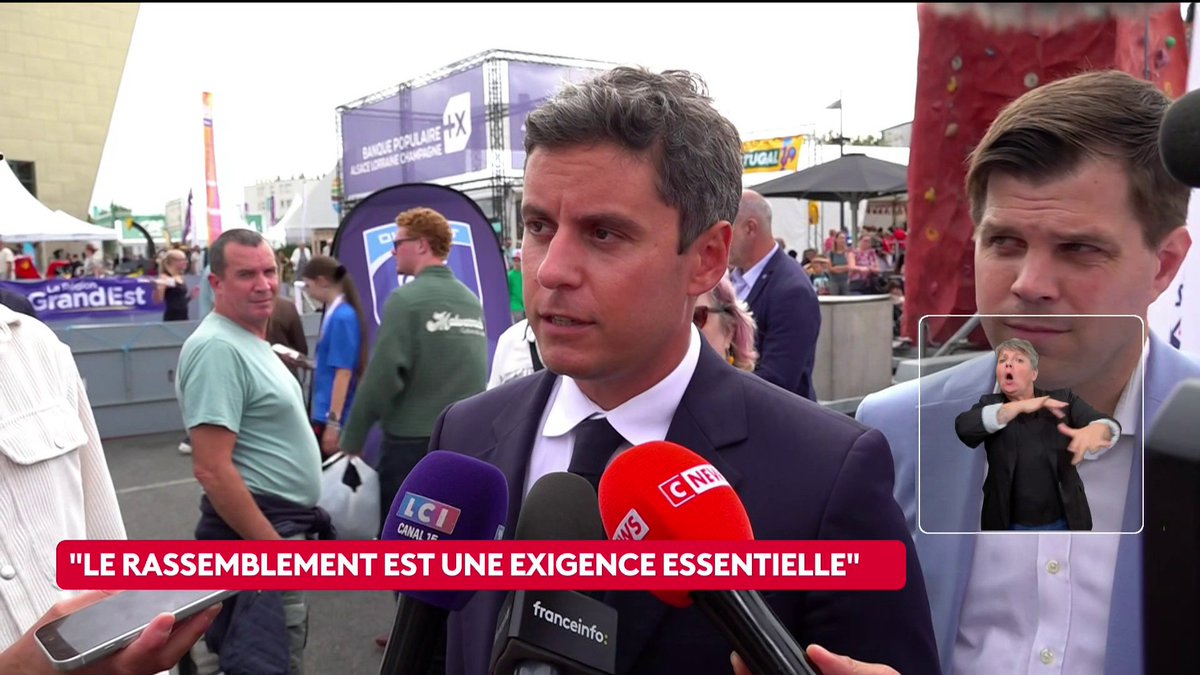 🔴🗣 "Il faut d'abord gagner l'élection [présidentielle]", déclare Gabriel Attal, invité à réagir aux propos d'Edouard Philippe pour "un rassemblement" de la droite et du centre. #canal16