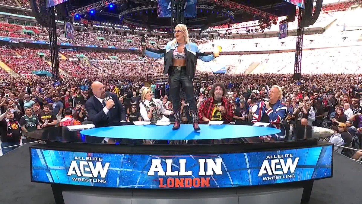 "I'M BAAAAAAACK!" @Toxic_Thekla is going to be keeping a very close eye on the action tonight and has a message for AEW Women's World Champion @WillowWrestles! Watch the #AEWAllIn London Buy In LIVE
