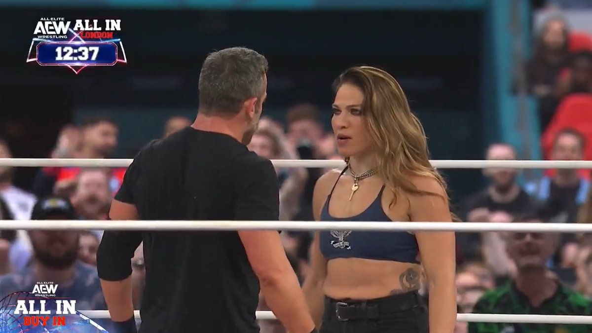 .@RoderickStrong takes out all of the Death Riders including Marina Shafir! Watch the #AEWAllIn London Buy In LIVE