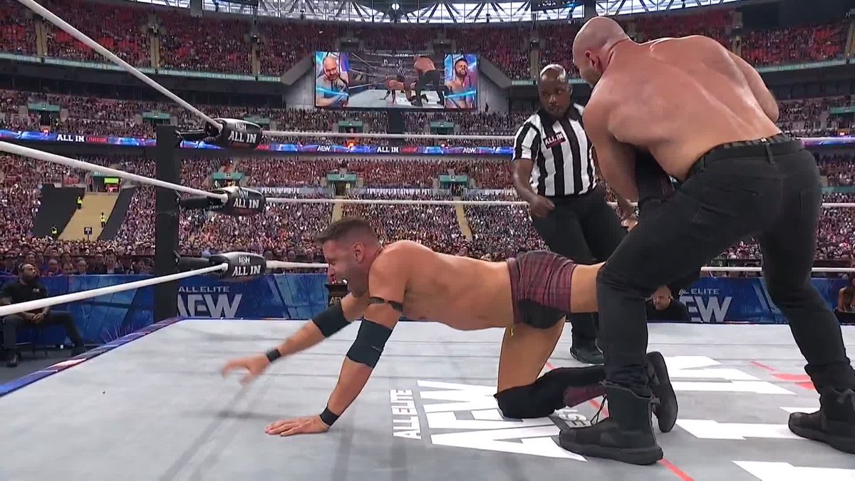 .Jon Moxley has the ankle lock in TIGHT! Watch #AEWAllIn London LIVE on HBO Max PPV