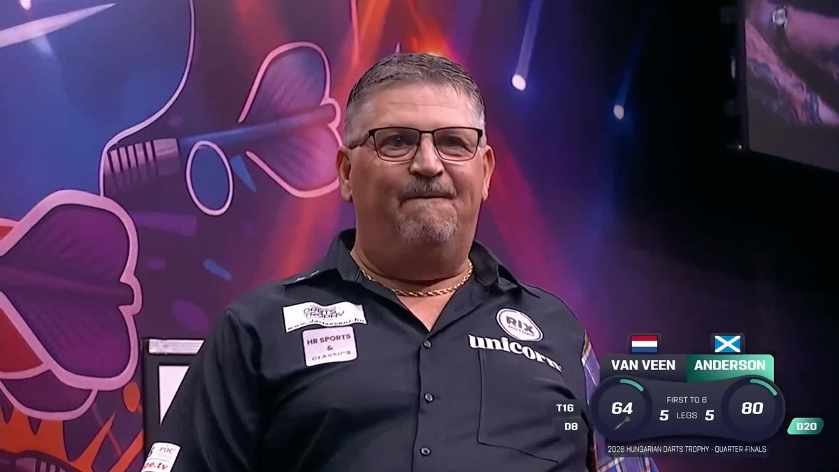 ANDERSON WINS A BELTER! 🏴 What an incredible contest 😮💨 Gary Anderson defeats Gian van Veen in a last-leg decider to reach his first European Tour semi-final of the year! 📺 #ET11