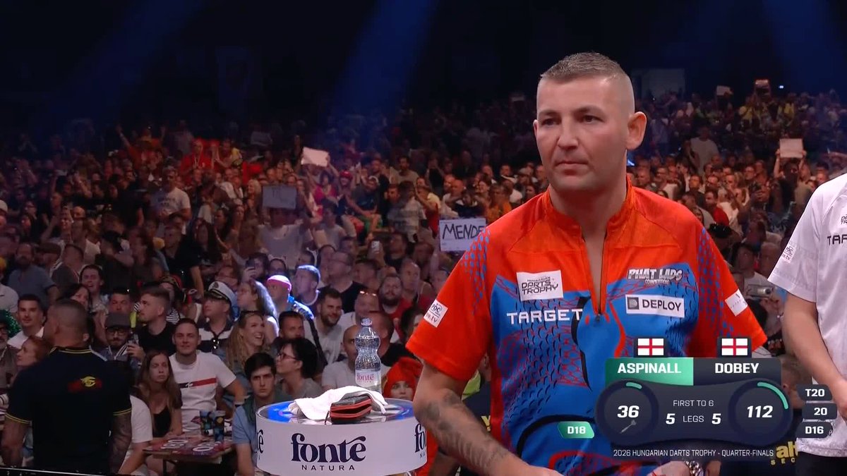 ASPINALL PIPS DOBEY! 🐍 Nathan Aspinall gets past Chris Dobey in a last-leg shootout after another thrilling match in Budapest! Aspinall takes on Gary Anderson in the semi-finals 👀 📺 #ET11