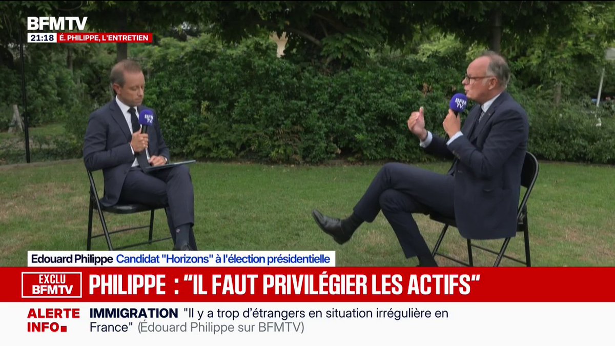 "Je pense qu'on peut faire baisser le taux de chômage", déclare Édouard Philippe, candidat "Horizons" à l'élection présidentielle