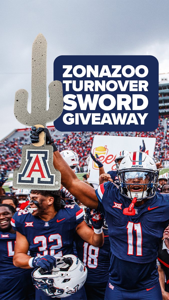 Calling ZonaZoo 🐻⬇️‼️ First 1,000 students get your very own Turnover Sword at Saturday’s home opener. Be there, be early and be LOUD! 🗣️🐻⬇️
