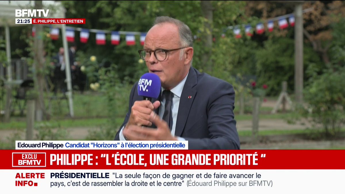 "Nous devons régler cette question des retraites et, pour la régler, il faudra que chacun travaille un peu plus", déclare Édouard Philippe, candidat "Horizons" à l'élection présidentielle