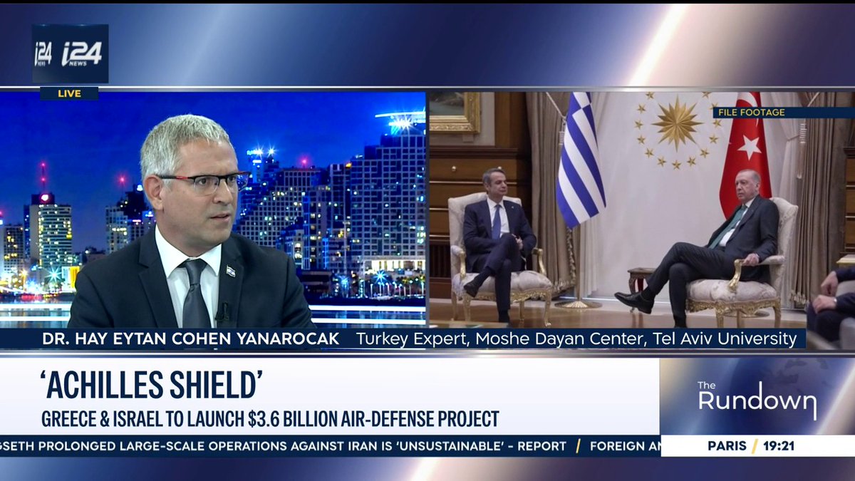 'Ankara pushed Jerusalem into the arms of Athens, Turkey is the core architect of Israeli-Greek alliance' Turkey expert Dr. Hay Eytan Cohen Yanarocak (Hay Eytan Cohen Yanarocak - חי איתן כהן ינרוג׳ק) joins @BenitaLevin on #TheRundown Full interview👉