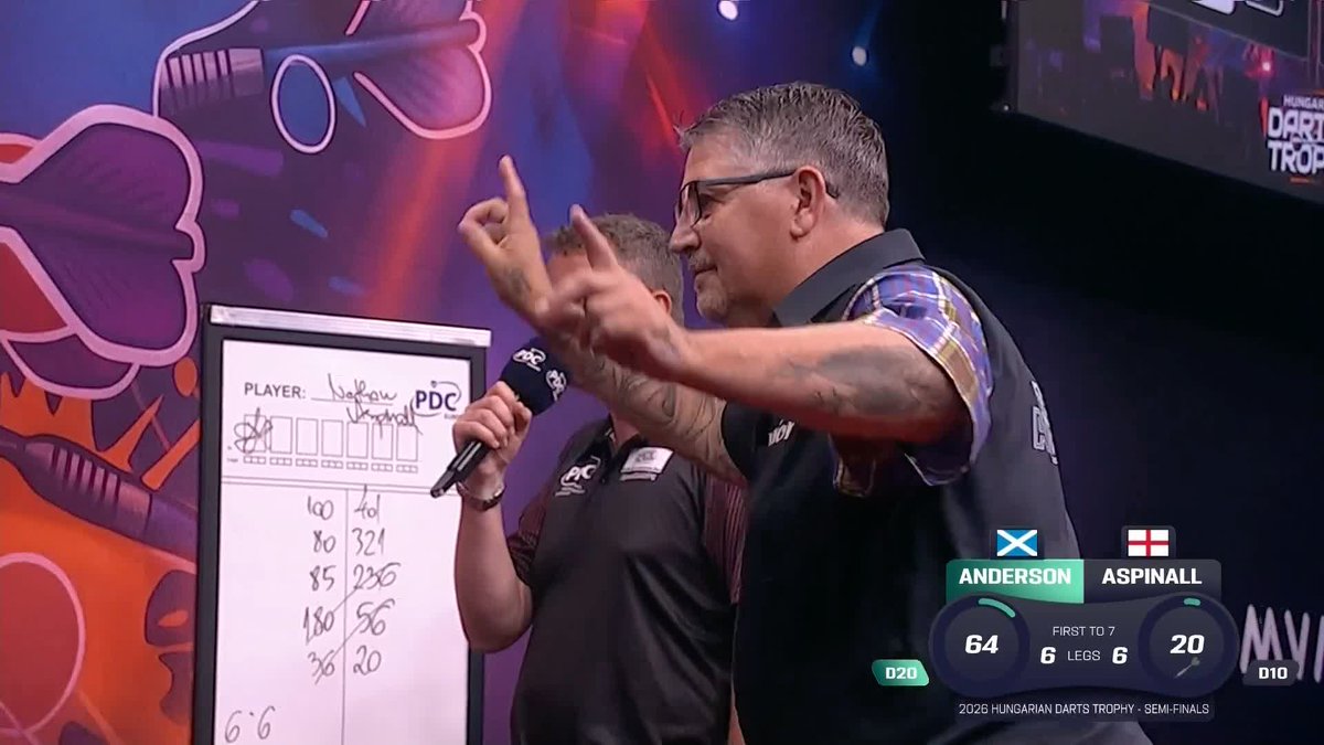 ANDERSON COMPLETES THE COMEBACK! Gary Anderson survives FIVE match darts against Nathan Aspinall to win his third straight last-leg decider in Budapest - and will now face Ross Smith in the final! 🔥 📺 #ET11