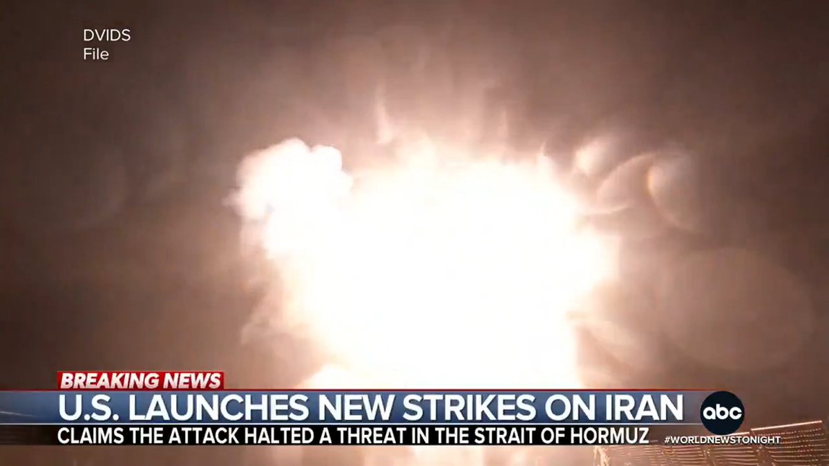 The first U.S. strikes in the Iran war in weeks, a U.S. official telling ABC News, the military fired at Iranian Revolutionary Guard forces, on an island in the Strait of Hormuz. The U.S. hitting two Iranian rocket launchers. Steven Portnoy reports.