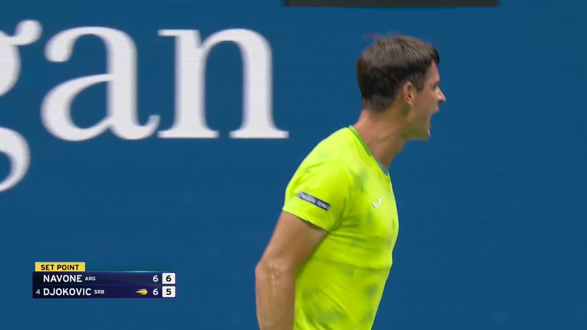 Navone making noise 🗣️ He takes the first set over Novak on Ashe 👀