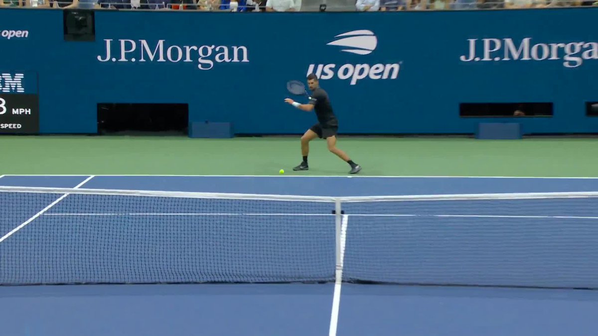 Hello, Novak! He wins the longest rally of the night at 29 shots in style.